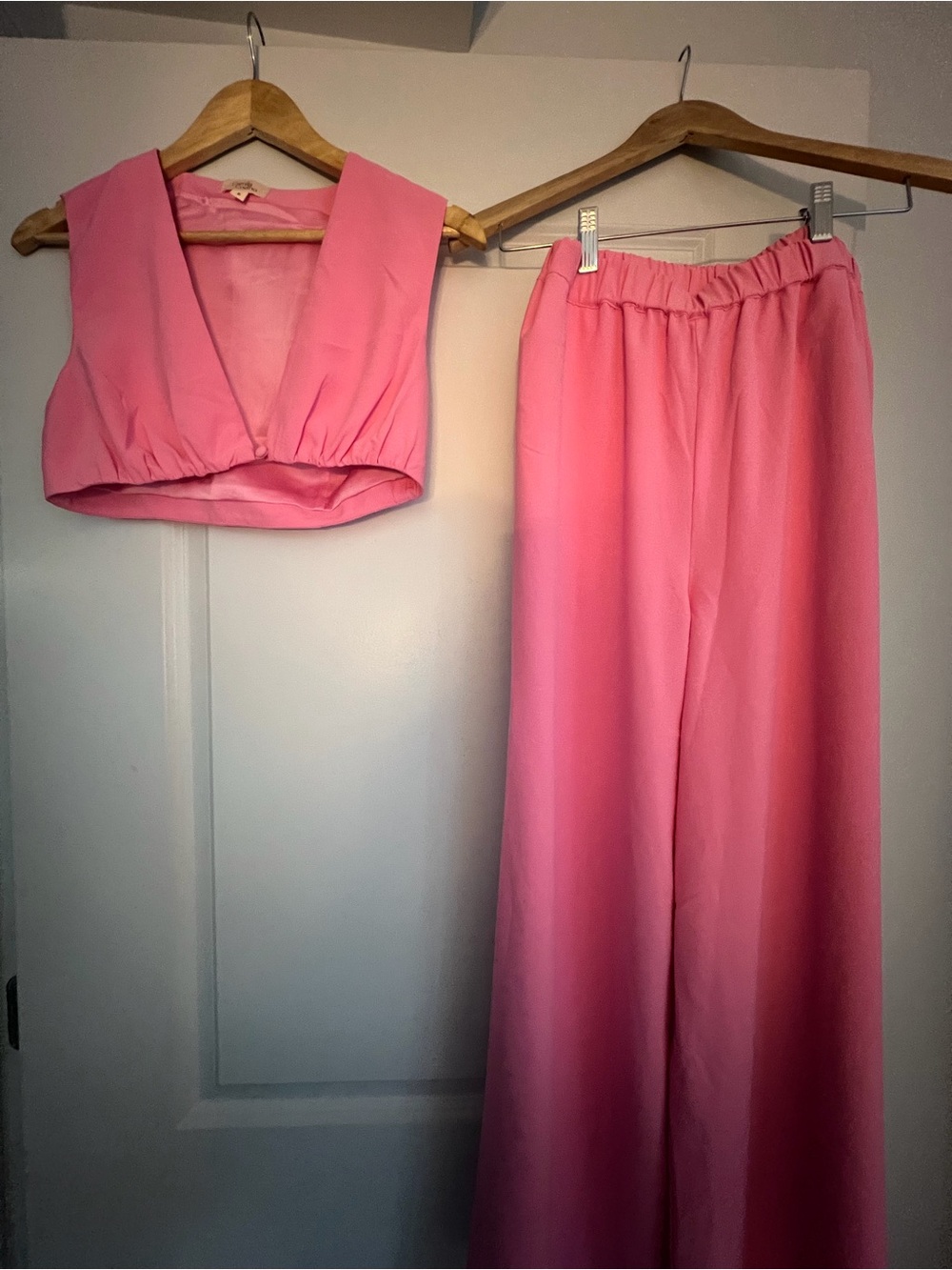 Camila Coelho Devon Crop Top & Pants Cropped V-Neck Top & Wide-Leg Pants Set